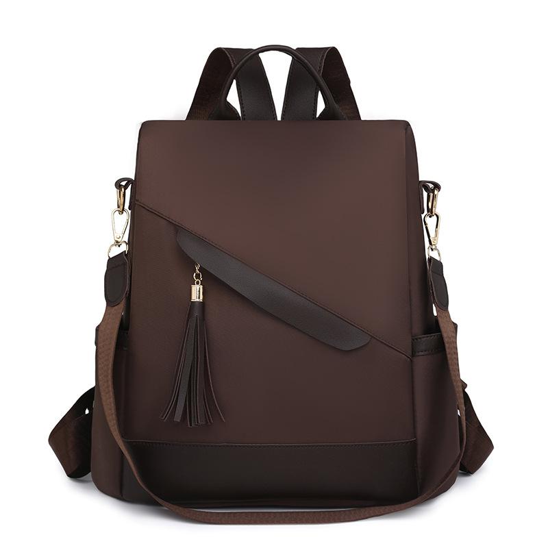 Вместительный женский рюкзак из нейлона с отделкой, городской простой рюкзак для поездок на работу, на плечо, противокражный, для хранения, школьный рюкзак для студенток