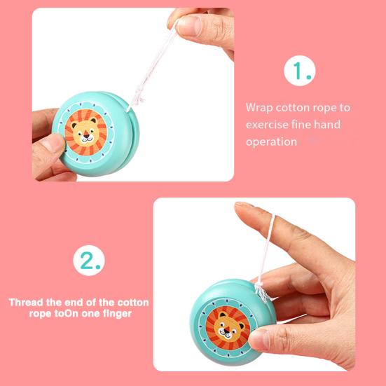 Детская игрушка йо-йо со струной, красочный мультяшный трюк, йойо, отзывчивый мяч, рефлексивный, деревянный, с автоматическим возвратом