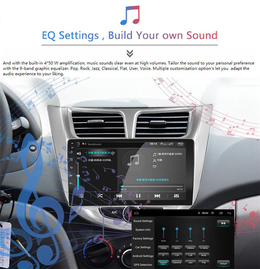 9'' Автомагнитола Радио Mirror Link OBD Для Hyundai Solaris Accent Verna 10-16