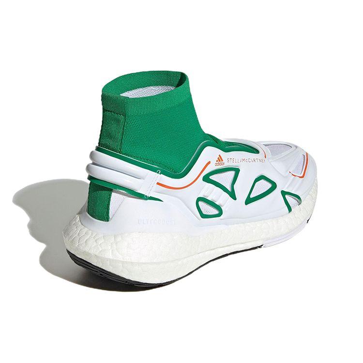 Stella McCartney X Adidas  UltraBoost 22 Green White Women Sneakers Cloud-White Semi-Impact-Orange GX9866