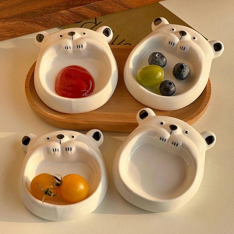 Керамическая маленькая тарелка для вкуса, Милая маленькая тарелка для соуса с собачкой, Маленькая тарелка для масла, Мини-миска для макания соевого соуса для суши
