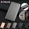 Business Ultra Thin Carbon Fiber Card Slots Wallet Case with Stand Holder Flip Case for iPhone Samsung Huawei Xiaomi OPPO