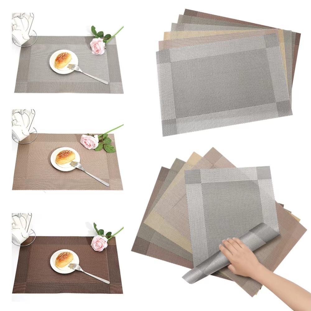 6pcs Non Slip Dining Table Mat Waterproof Bowl Pad Durable Washable Party Placemat  Banquet