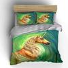 Golden unicorn, green swirl. Bedding sets Duvet cover sets Duvet covers Pillowcases(1 * Duvet Cover 2 * Pillowcases without duvet insert)