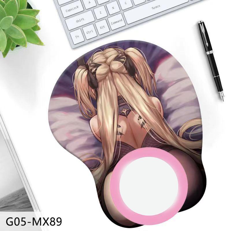 3D силиконовый коврик для мыши с анимационным персонажем, трехмерный коврик для мыши на запястье, ягодицы