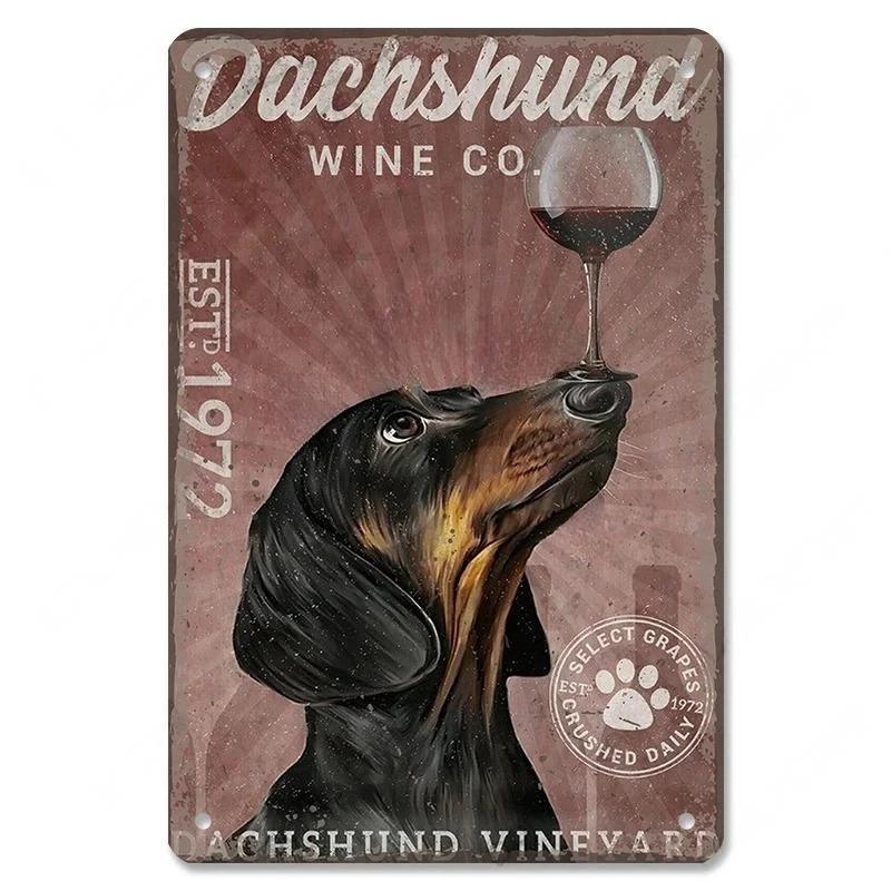 Винтажный милый постер с изображением домашних собак, металлические жестяные знаки, такса, бульдог, металлическая табличка для сада, кофейни, кухни, домашнего декора на стену