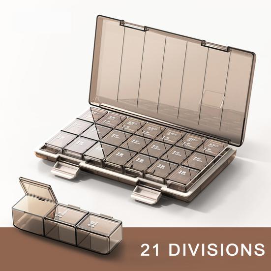 Large-Capacity Medicine Organizer for Morning Noon Evening Portable Easy To Open 12 Capsules or 25