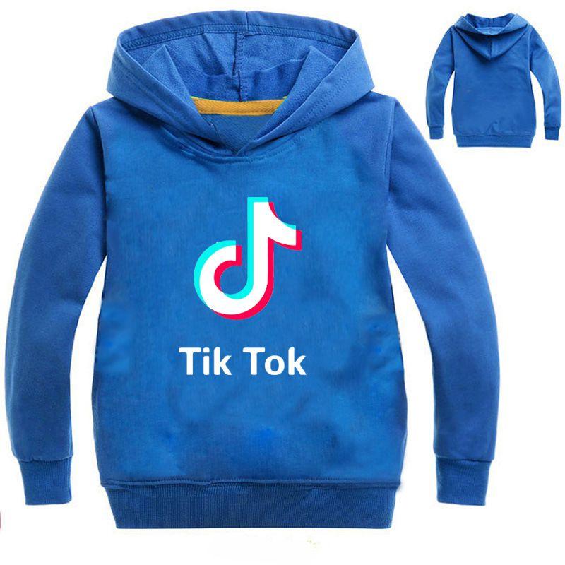 Детский свитшот с буквами Tik Tok, худи с длинным рукавом, модные пуловеры