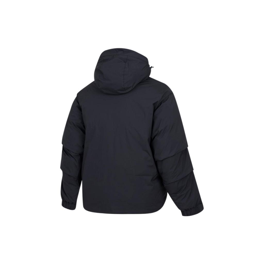 Puma Ветрозащитная теплая куртка-пуховик с логотипом, однотонная, мужская, черная 933446-01