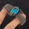 Браслет из хризоколлы Медная проволока Браслет-манжета Регулируемый браслет Дизайнерский браслет ручной работы Медная проволока Ювелирные изделия Браслет из драгоценного камня Для подарка