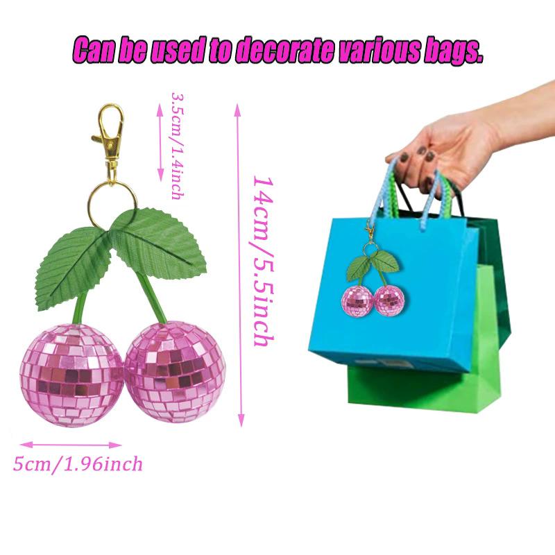 WTEMPO Свадебный Розовый Красный Вишня Диско-шары Брелоки Сделай сам Сумки Рюкзаки Подвески Подвески Ключ от двери Ключ от машины Брелоки Украшения
