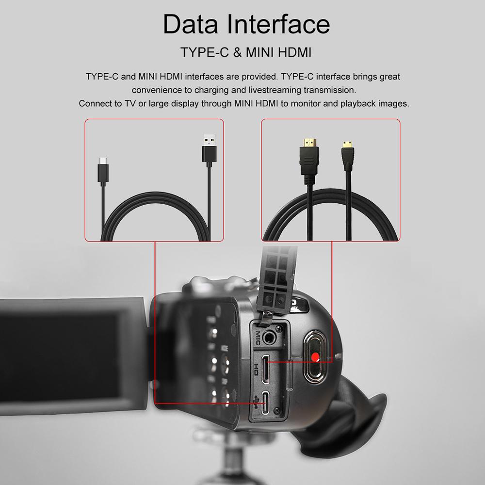 Ordro HDR-Z88 Цифровая видеокамера 4K 30-мегапиксельная видеокамера DV-рекордер 3,0-дюймовая сенсорная панель IPS 10X