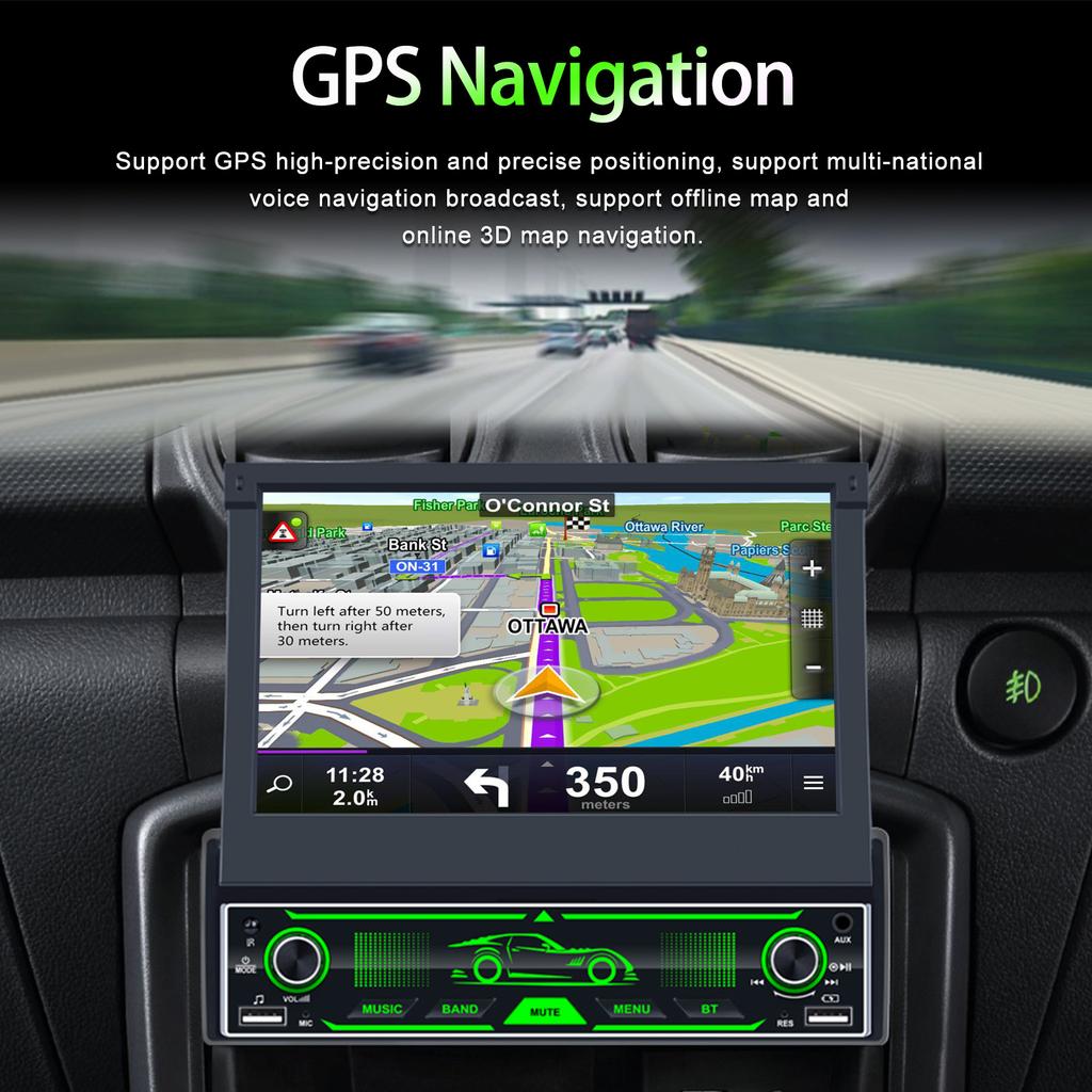 7-дюймовый HD беспроводной Android Auto CarPlay 1Din видео мультимедиа Android MP5 плеер выдвижной экран Mirror Link Car BT/FM/USB/AUX