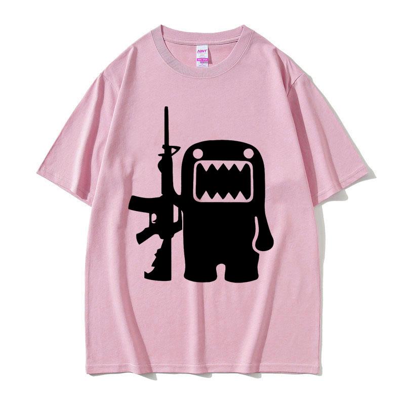 Смешная футболка с графическим принтом Domo Kun AK47 в ретро-стиле для мужчин, с круглым вырезом, высококачественная модная футболка, мужская, 100% хлопок, оверсайз футболки, стритвир