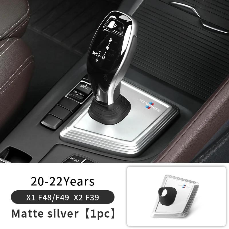 ZUWG9 New For BMW X1 X2 F48 F39 Carbon Black Car Gear Panel Cover Trim Gear Shifter Knob Boot Cover Auto Interior Decoration Acce