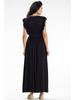 Wrap maxi dress with tie waist, black M