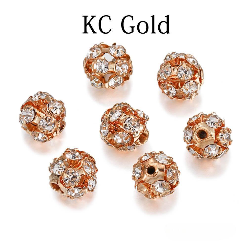 30 шт./лот, стеклянные шарики со стразами и медью, имитирующие кристалл, круглые проставки, свободные бусины для браслета, принадлежности для изготовления ювелирных изделий