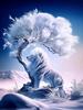 Алмазная живопись Новые поступления Белоснежный лев Diy Полный квадратный круглый дрель Стразы Вышивка Зимний пейзаж Животные Мозаика Наборы для вышивки крестом