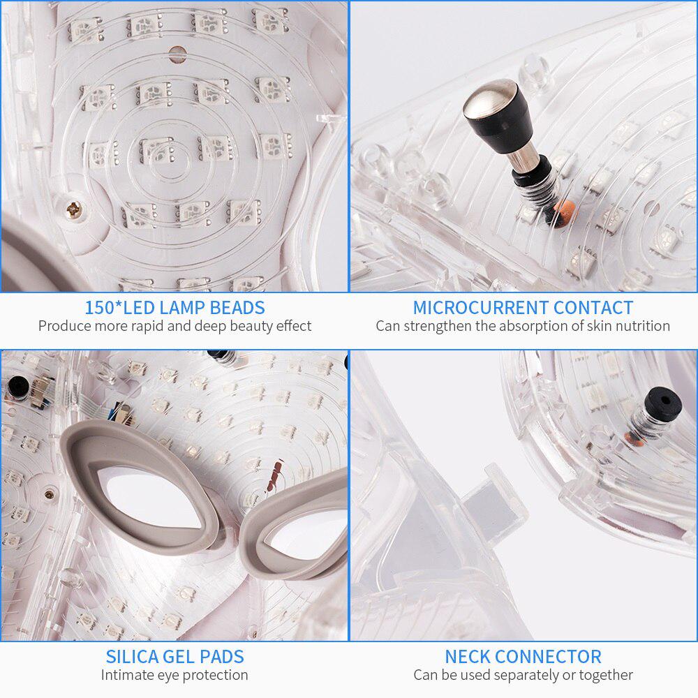 7 цветов светодиодная маска для лица фотонная терапия маска для лица машина световая терапия маска от прыщей маска для красоты шеи