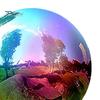 Радужный смотровой шар 7,9 дюйма, полые шарики из нержавеющей стали, зеркальный радужный отражающий шар на 360° для сада, бассейна, патио, газона