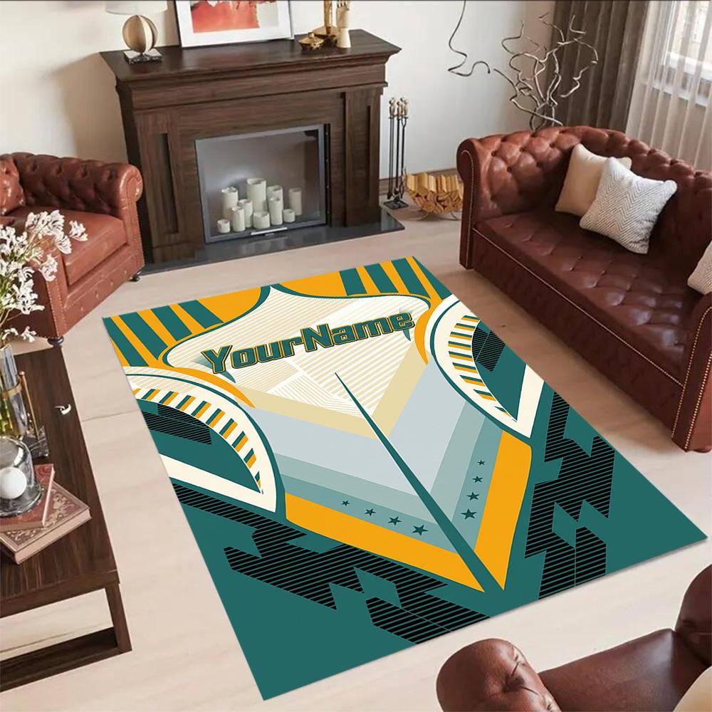 Ethnic Tribal Patterns Customizable Name Area Rug Perfect for Entryway Decorate room Foyer Dormitory Antislip Carpet Anime Office Decor