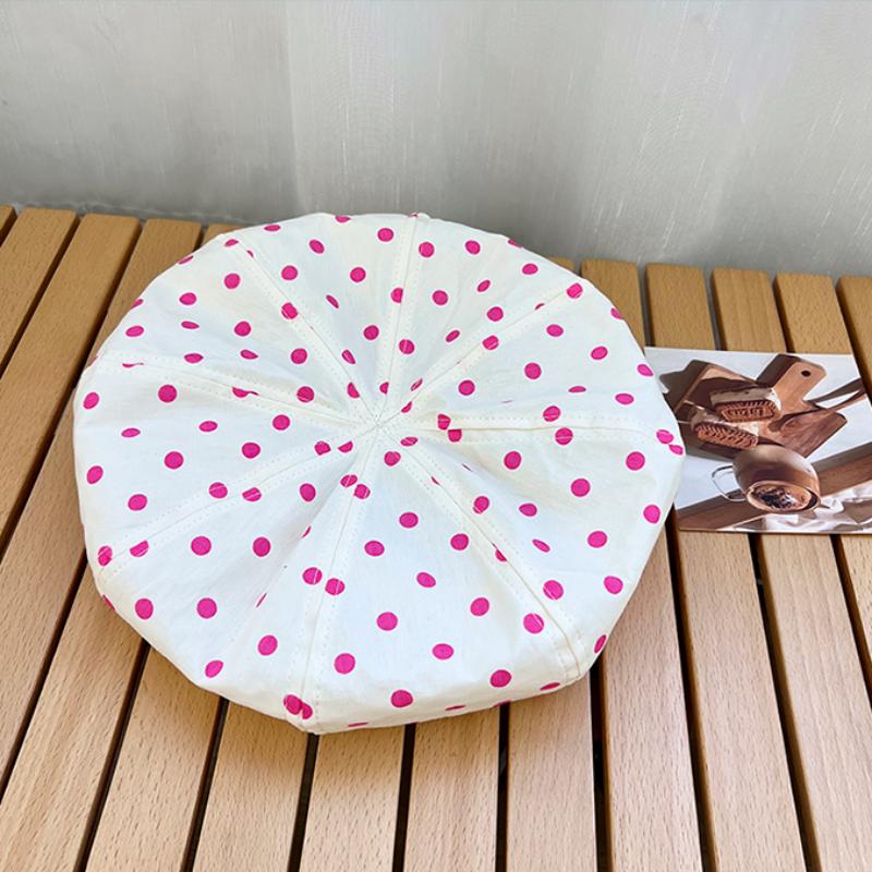 Корейская версия нишевого дизайна милые береты с принтом в горошек для женщин летняя легкая и дышащая универсальная милая шляпа художника