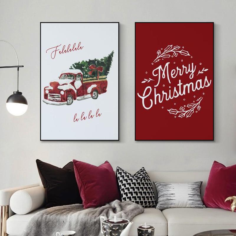 Скандинавская рождественская тема, сладкие цитаты, счастливое Рождество, настенное искусство, холст, живопись, постеры и принты, фотографии, декор для комнаты, домашнего праздника