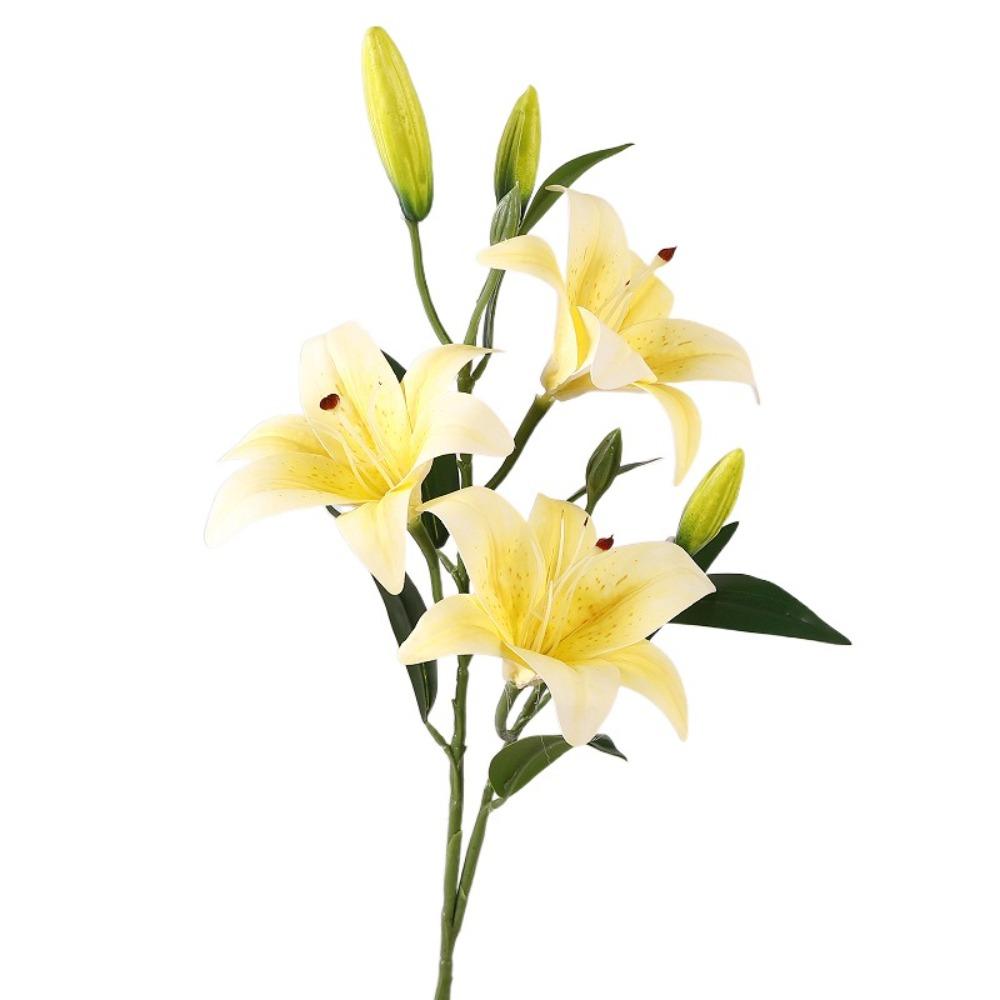Шелковая лилия Брауна с эффектом реального прикосновения, пластиковые искусственные цветы для гостиной, для рабочего стола