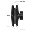 1 Inch Ball Head Combo Mount Holder with Double Socket Arm & Round Square Diamond AMPS Base Adapter for Gopro Camera Car Mount