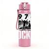 1PC 1976 Black Text 750ml sports water bottle leakproof straw lid outdoor office home