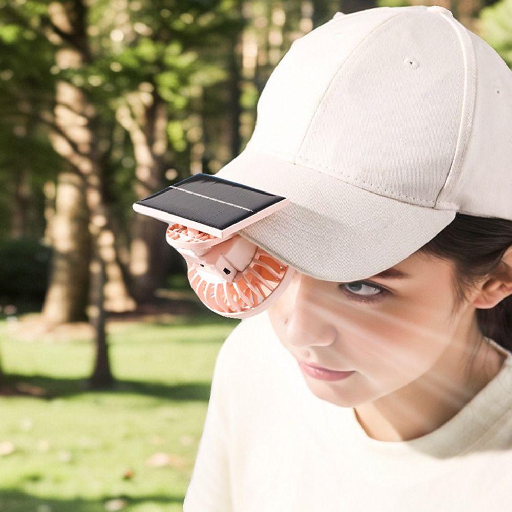 Adjustable Clip on Mini Fan Low Noise Mini Solar Powered Fan Convenient Portable Solar Fan  Camping