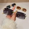 Simple Retro Style Chic Frameless Fashionable Glasses Suitable for Men and Women To Wear