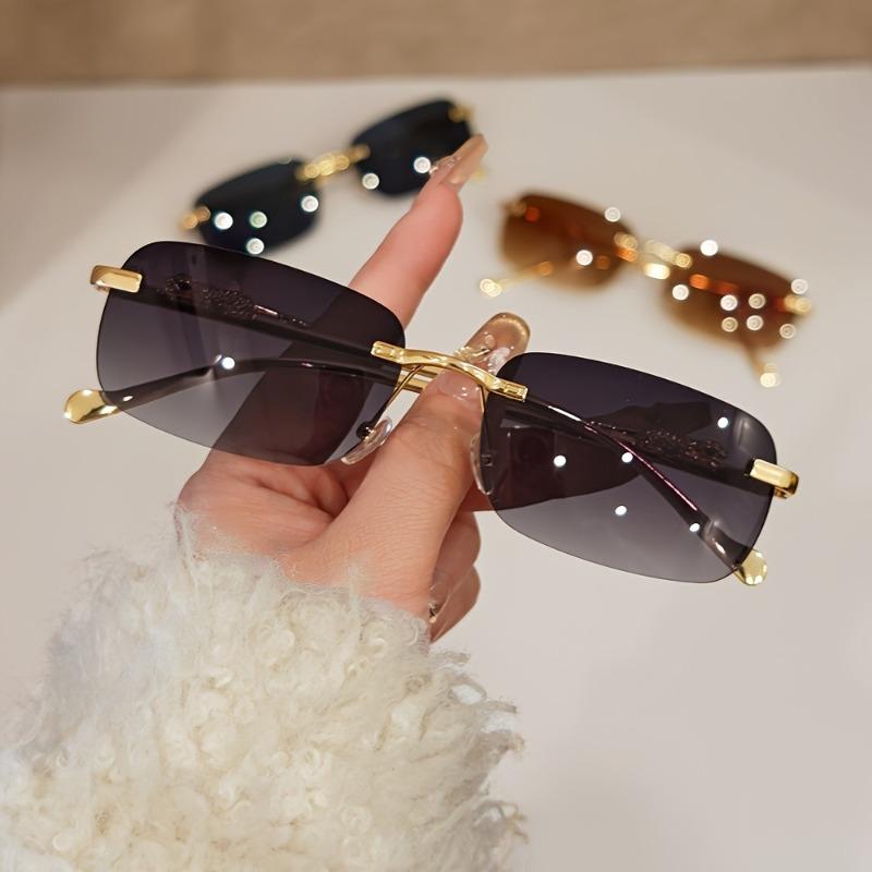 Simple Retro Style Chic Frameless Fashionable Glasses Suitable for Men and Women To Wear