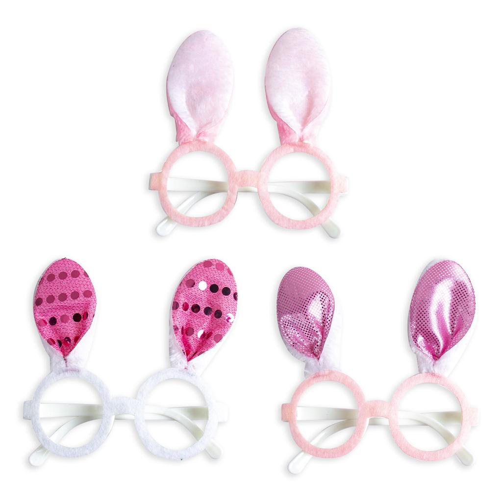 1/2 шт. Розовые блестящие очки с ушками кролика, оправа для очков в виде пасхальной маски, оправа для очков в виде кролика на выпускной, день рождения, забавный реквизит для фотосъемки, детский подарок