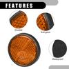 Partuto Set of 4 1.73"x0.31" Universal Reflectors - Round Orange Motorcycle Safety Reflectors for