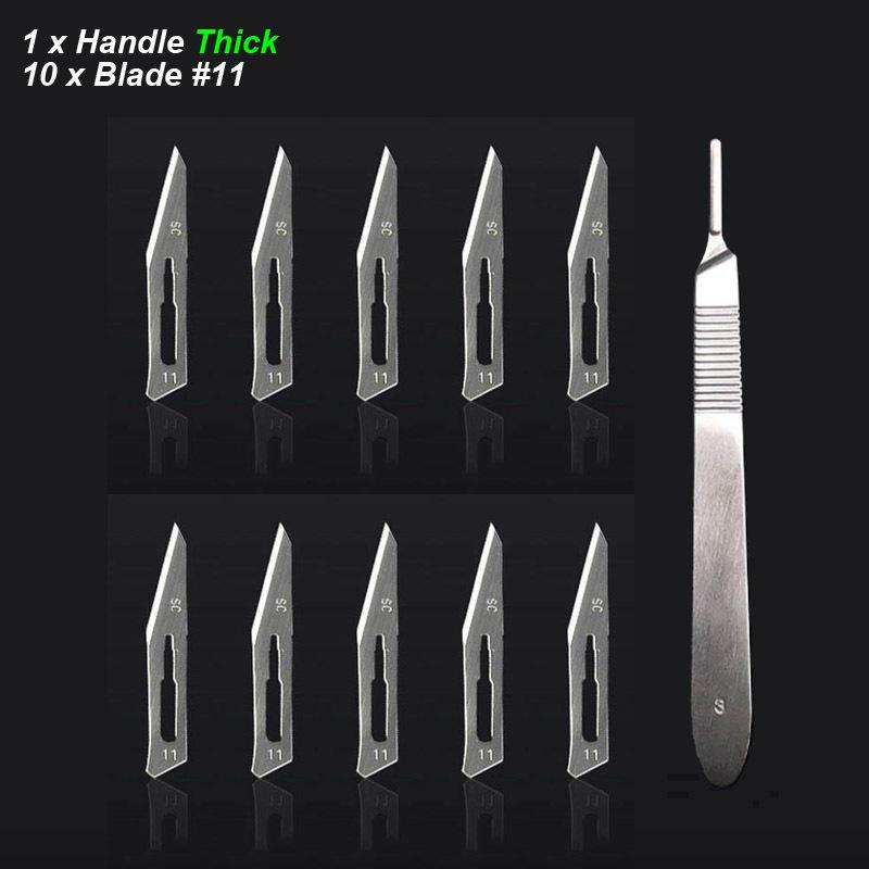 Scalpel Blades Handle Thick Long Carbon Steel Carving Metal Office Surgical Stationery Medical Cutter Knife Number 10 11 12 15