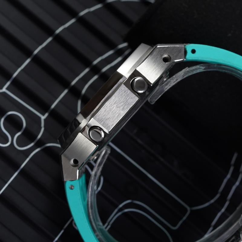 Casio Кастомизированные часы модифицированная серия ледяной зеленый светлячок водонепроницаемые Кварцевые мужские и женские одинаковый стиль черный циферблат GA-2100-1A1