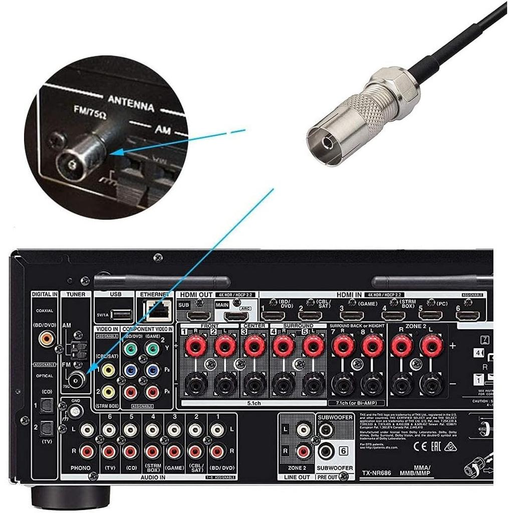 Антенна DAB FM-радио с магнитным основанием Удлинительный кабель 3M, совместимый со стереоприемником Pioneer Yamaha Marantz Sherwood Цифровое радио Bluetooth