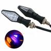 FEIJIEAST Universal 12LED Amber+Blue Double Color Motorcycle Turn Signal Indicator Light Blinker