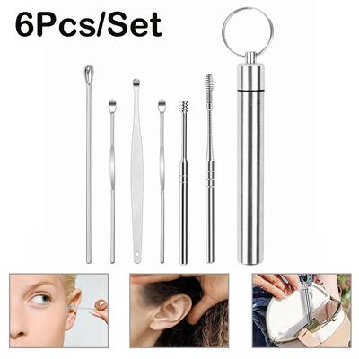 Набор для чистки ушей 10,5*4*1см 6 шт. Инструмент для удаления ушной серы