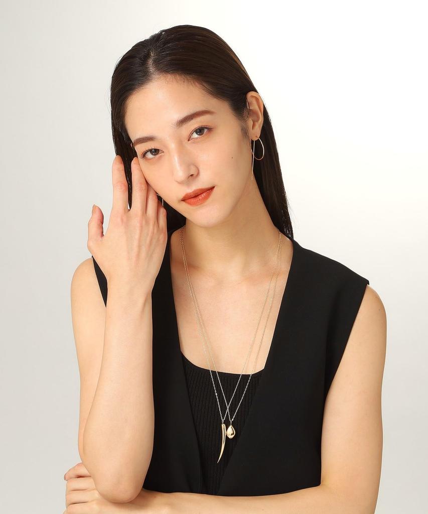 Earrings K10 Hollow Hoop Hang Chain Stud Earrings 40576551 Yellow Gold 00 [Kokoshnick] Women's (100)