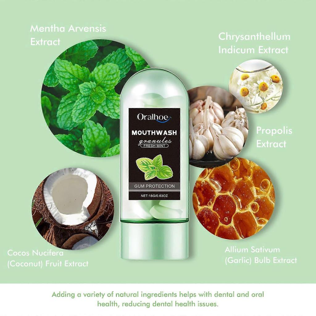 Mouthwash Granules Chewable Tablets  Whitening, Plaque & Tartar Removal, Fresh Breath, Gum Care