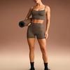 Nike SKIMS Матовый топ-бюстгальтер на бретелях Темный сепия Женские топы Коричневый BR-SPT-5115-DSP