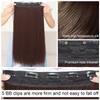 24 Inch Long Synthetic Hair Extension With 5 Hair Clip Synthetic Hair Long Straight Clip Hair Extension Natural Wig Black Brown Women High Hair Piece