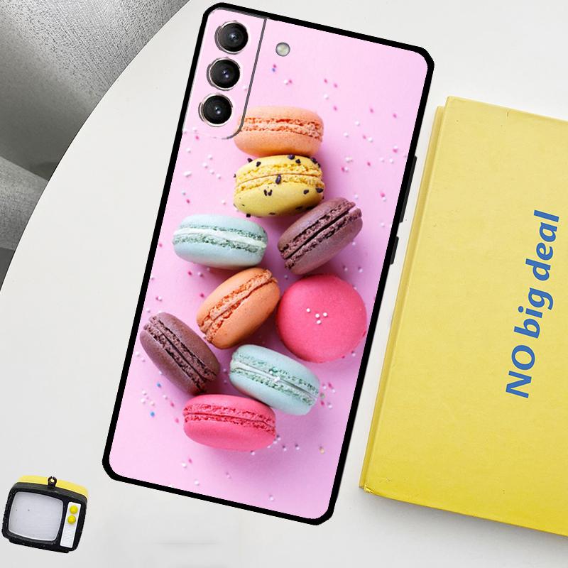 Десерт мороженое Макарон еда чехол для Samsung Galaxy S23 FE S22 Ultra S20 S21 FE S8 S9 S10 Plus Note 10 20 Ultra Cover