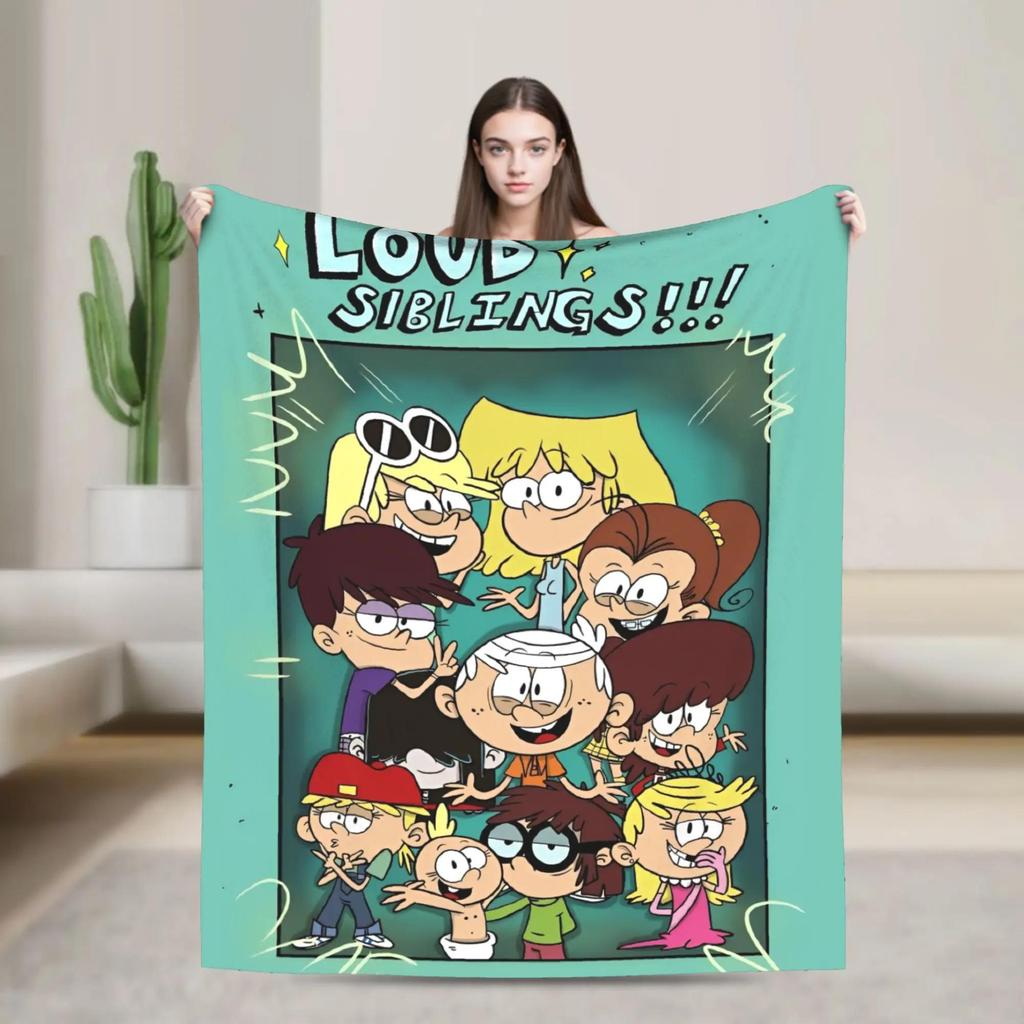 LLoud Houses Family Cartoon Flannel Throw Blanket for Couch Sofa Bed Softized Quality Picnic Blanket