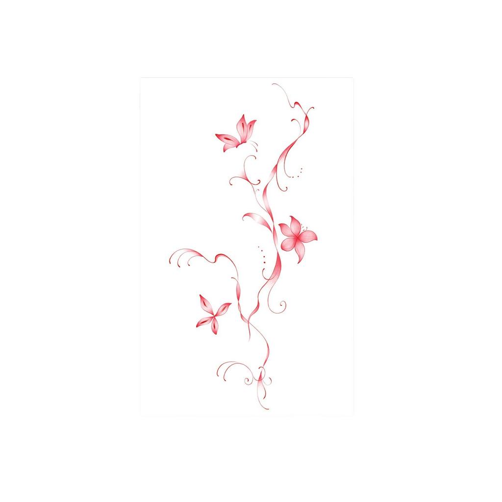 Gentle Wind Red Lily Vine Tattoo Sticker Niche High-End Sense Of Long-Lasting Non-Reflective Waist And Abdomen Patch
