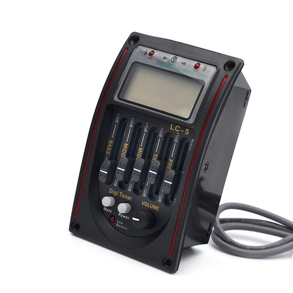 Acoustic Guitar Pickup 5 Band Preamp EQ LC-5 Equalizer Tuner Piezo Pickup Suitable for Enhancing Sound Performances