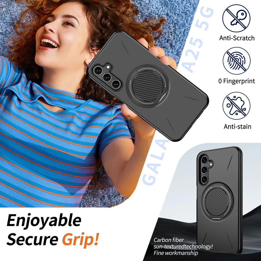 Роскошный Жесткий Тяжелый Магнитный Чехол-Кольцо для Samsung Galaxy A17 5G A56 A16 A36 A26 A14 A55 A35 A15