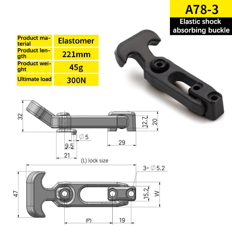Rubber Hood Catch Flexible T-Handle Hasp Rubber Flexible Draw Latches With Brackets For Tool Box Vehicle Engine